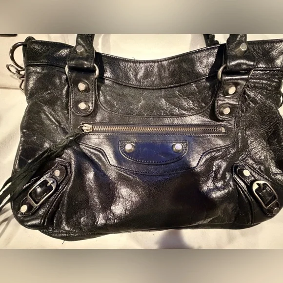 Black Leather Women's Bag - Picture 3 of 7